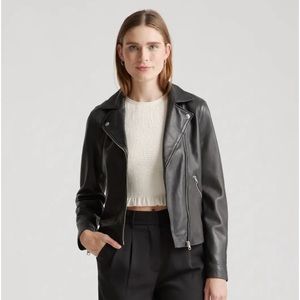 QUINCE Black, 100% Washed Leather Biker Jacket, size XL, NWOT